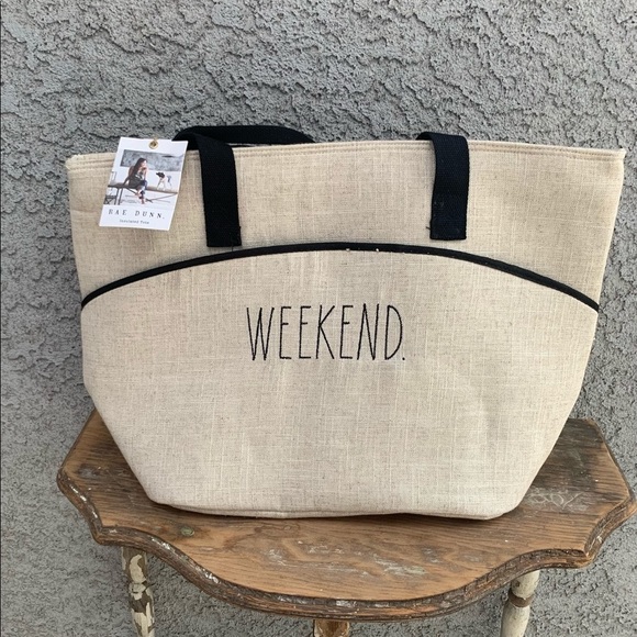 Rae Dunn Other - Rae Dunn WEEKEND Bag Insulated Tote Large Linen